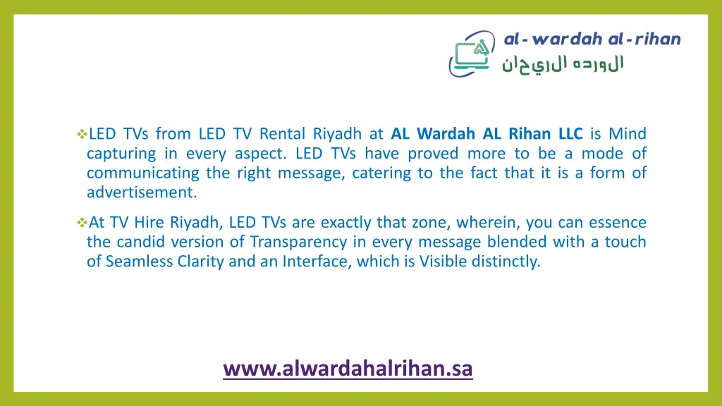 led tvs from led tv rental riyadh at al wardah