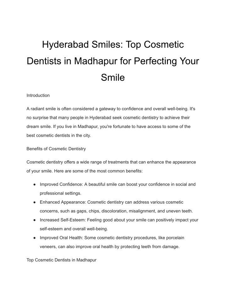 hyderabad smiles top cosmetic