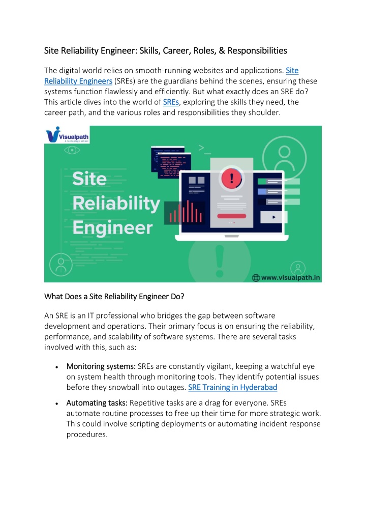 site reliability engin site reliability engineer