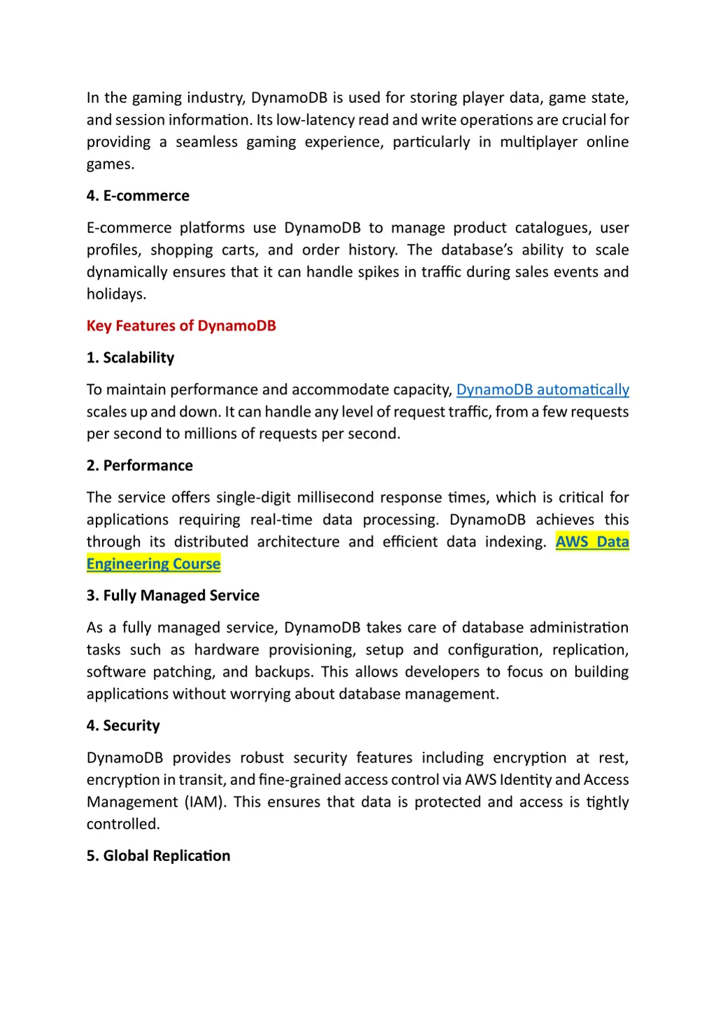 in the gaming industry dynamodb is used