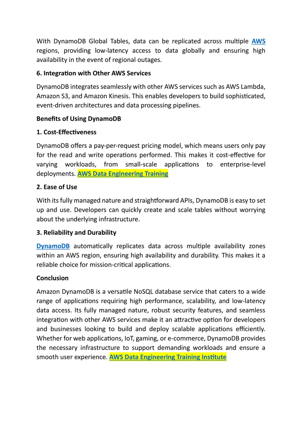 with dynamodb global tables data