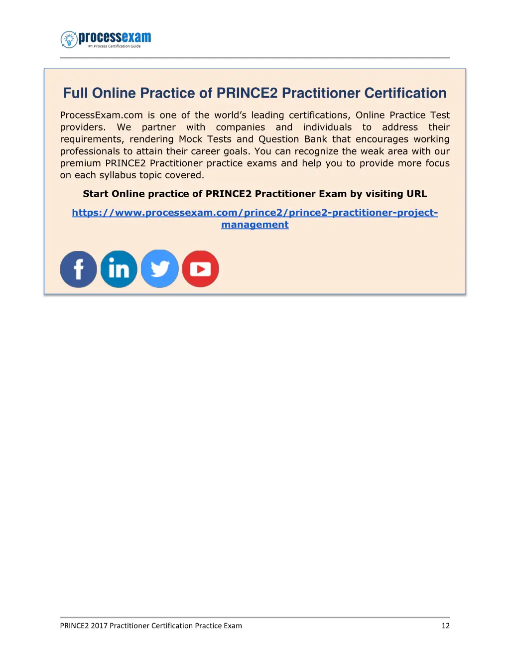 full online practice of prince2 practitioner