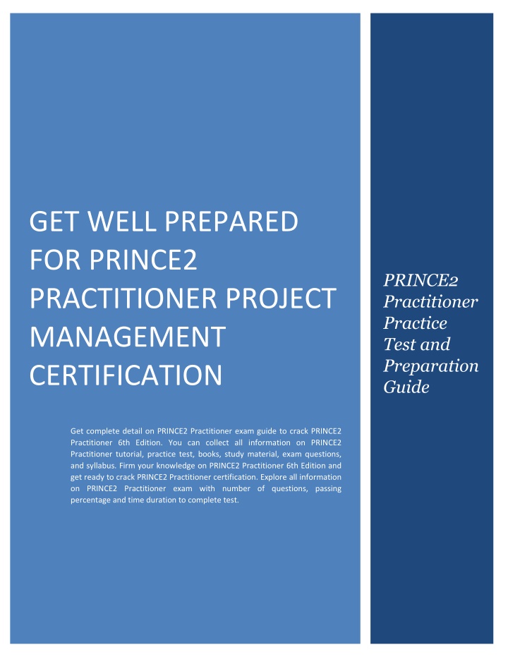 get well prepared for prince2 practitioner