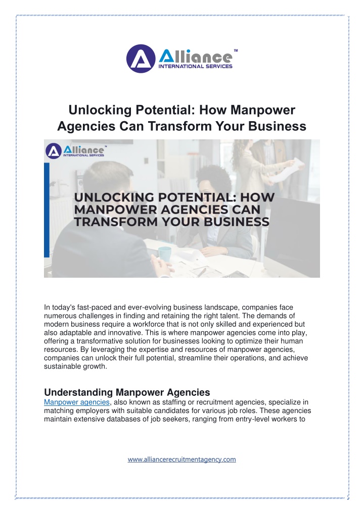 unlocking potential how manpower agencies