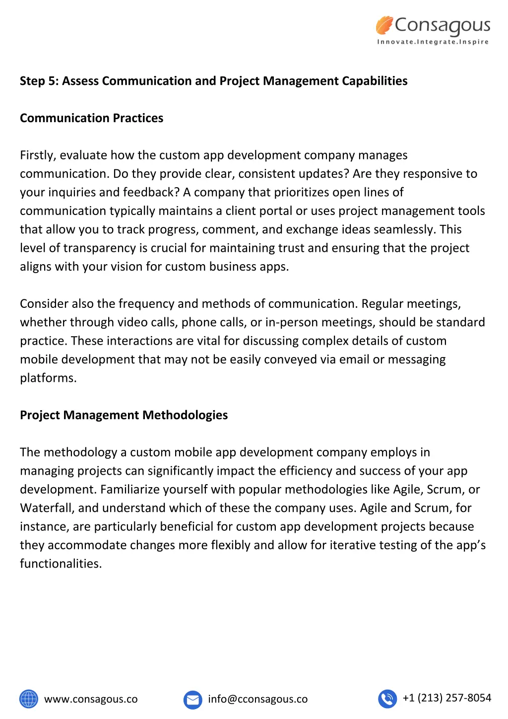 step 5 assess communication and project