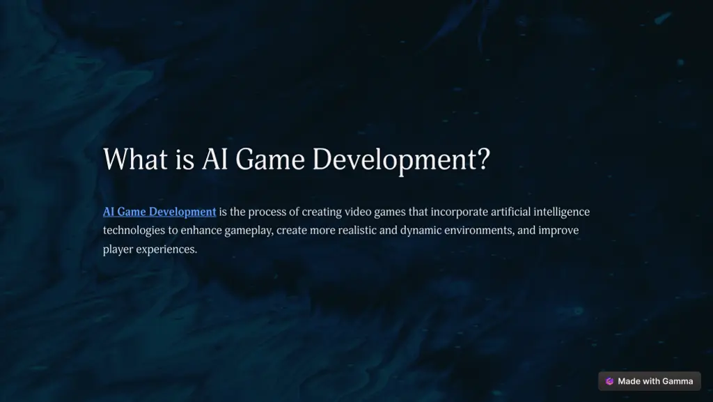 what is ai game development