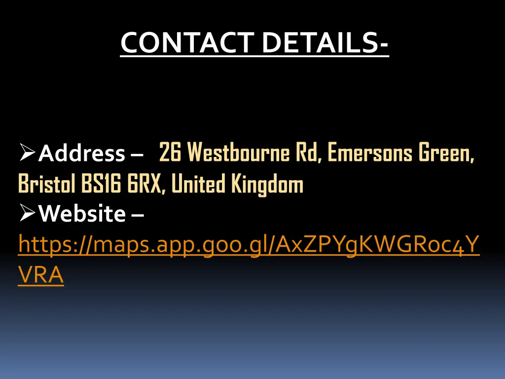 contact details