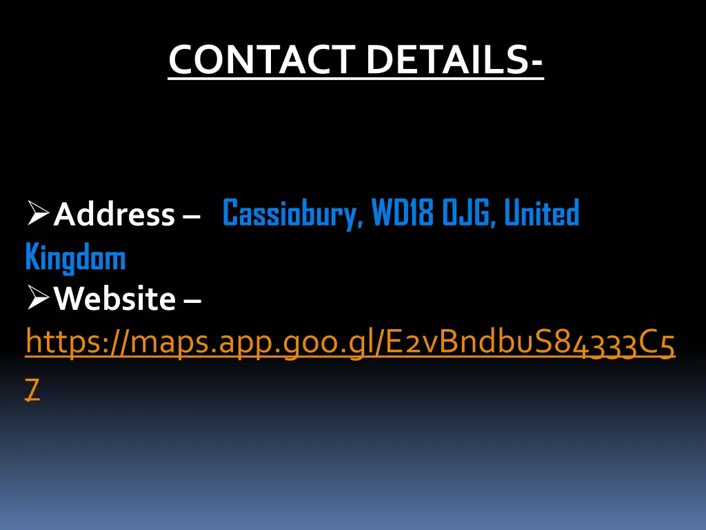 contact details