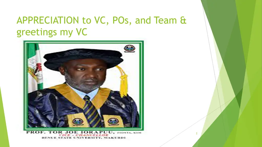 appreciation to vc pos and team greetings my vc