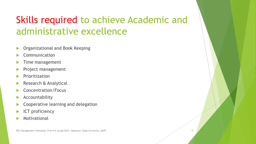 skills required to achieve academic