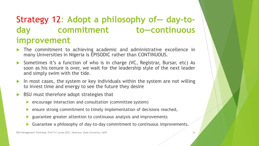 strategy 12 adopt a philosophy
