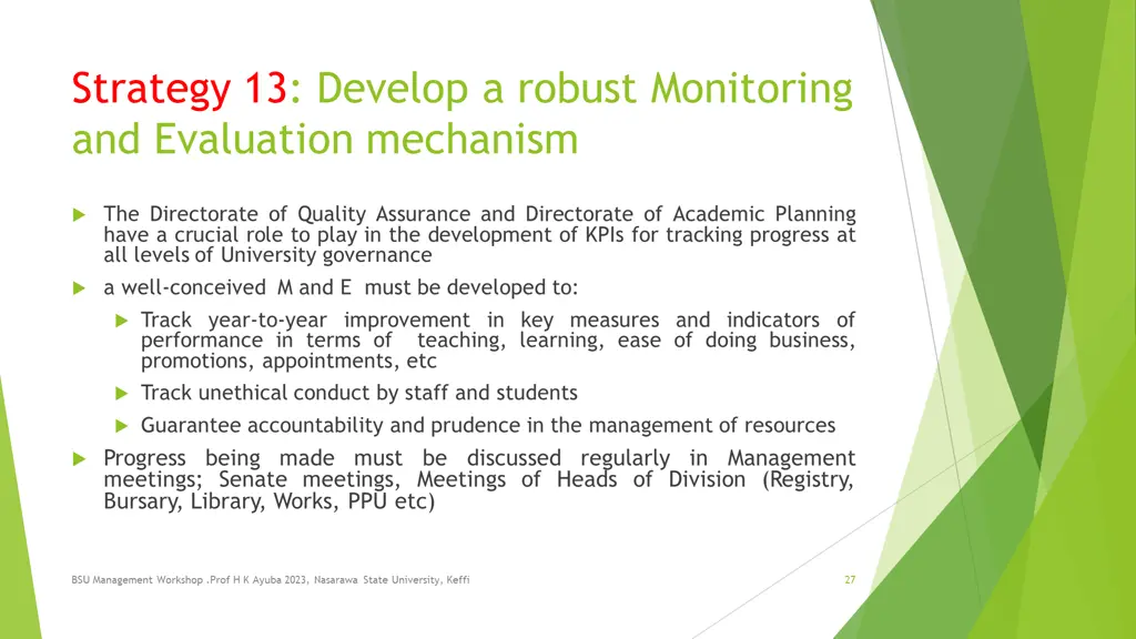 strategy 13 develop a robust monitoring