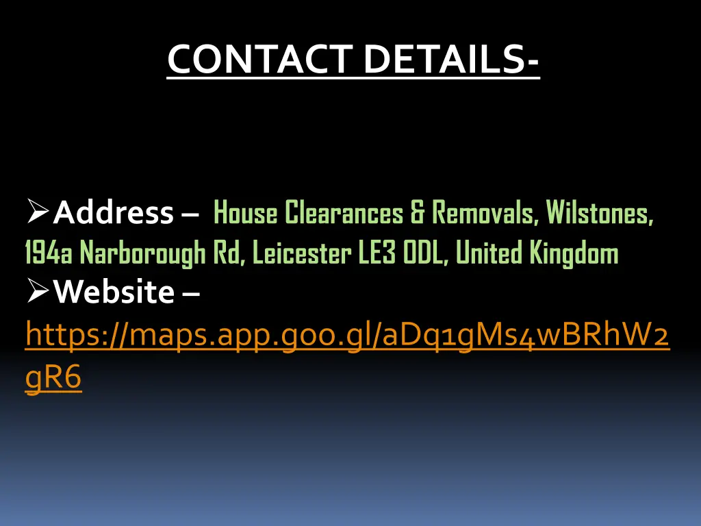 contact details