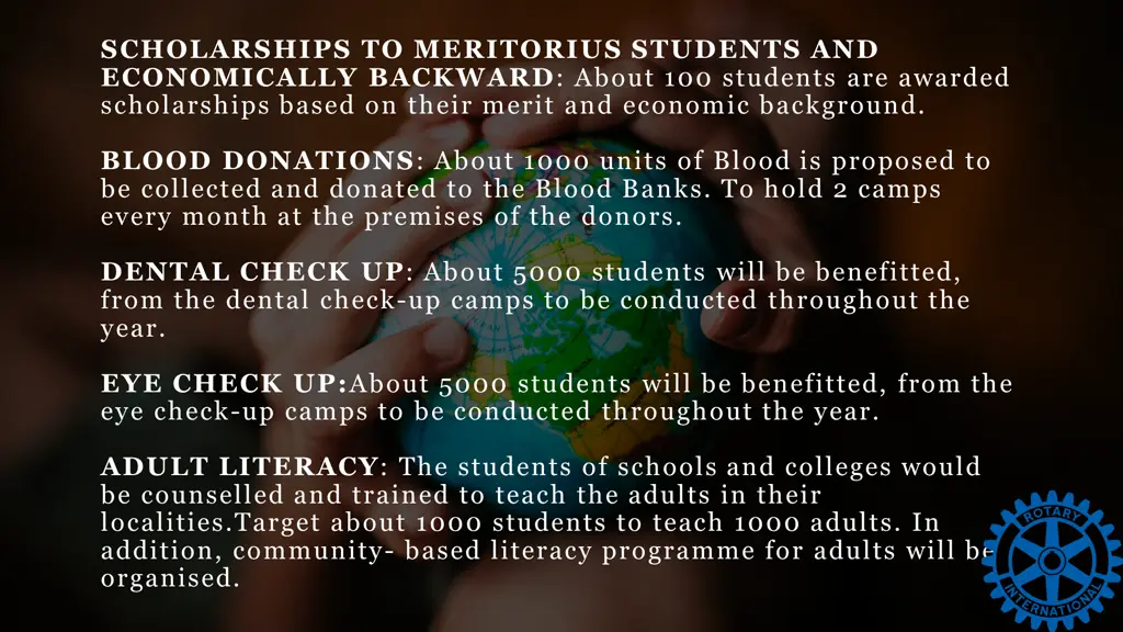 scholarships to meritorius students