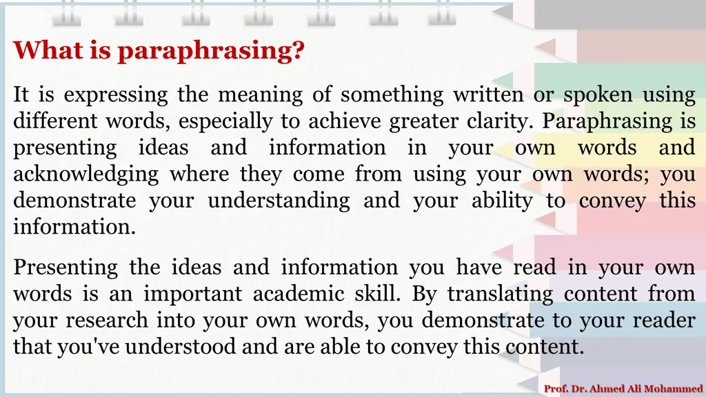 what is paraphrasing