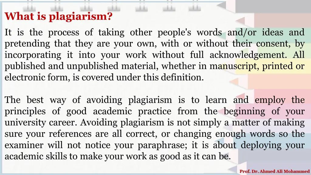 what is plagiarism it is the process of taking