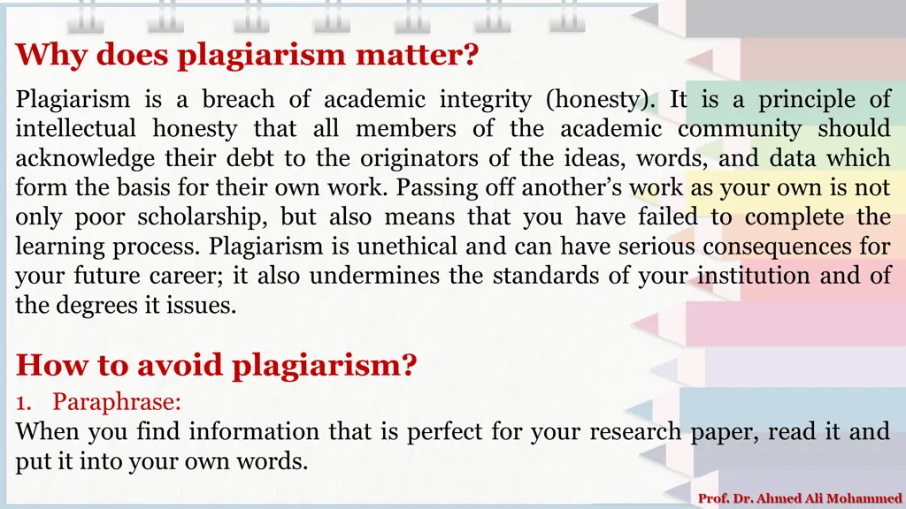why does plagiarism matter