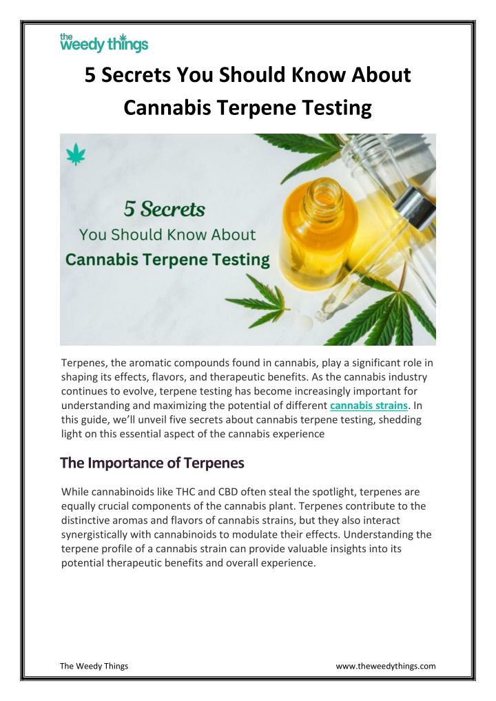 5 secrets you should know about cannabis terpene