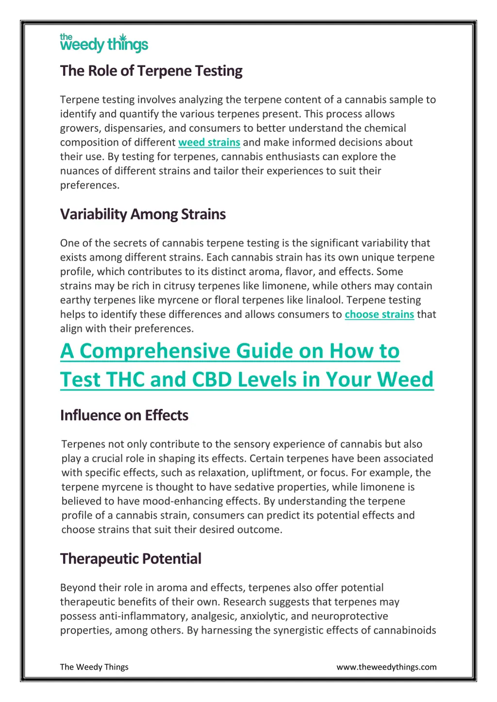 the role of terpene testing