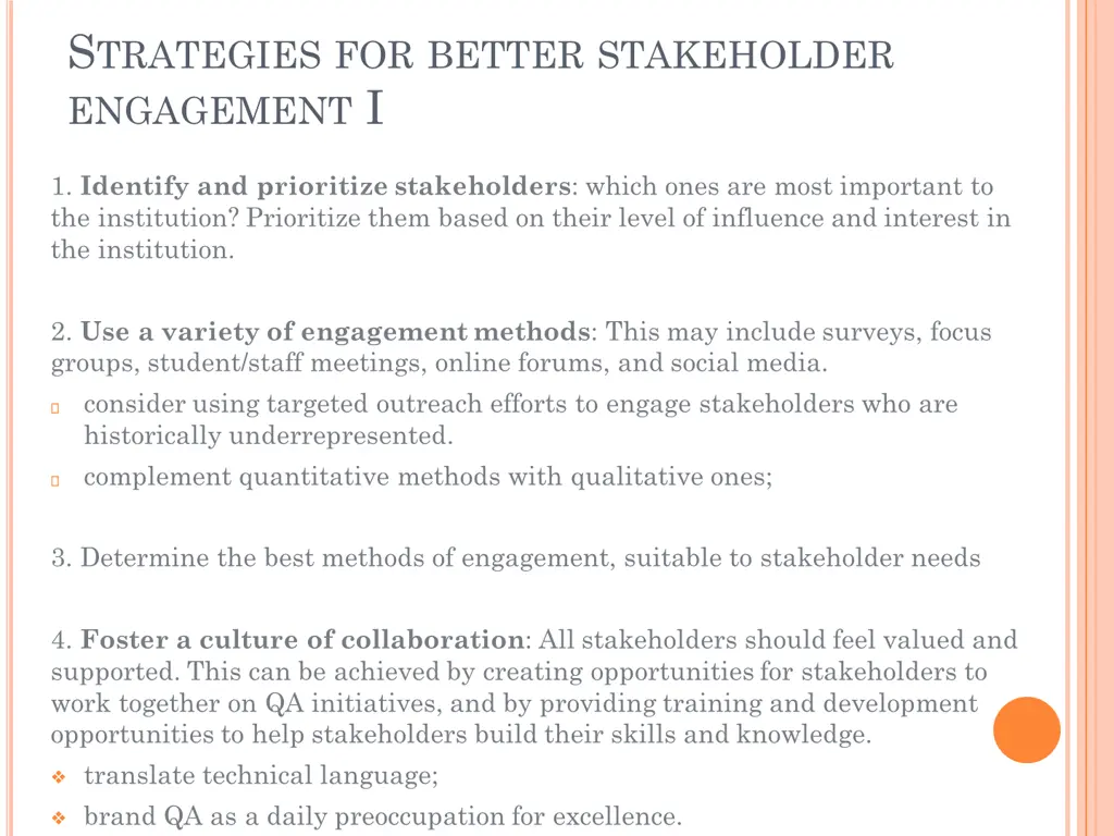 s trategies for better stakeholder engagement i