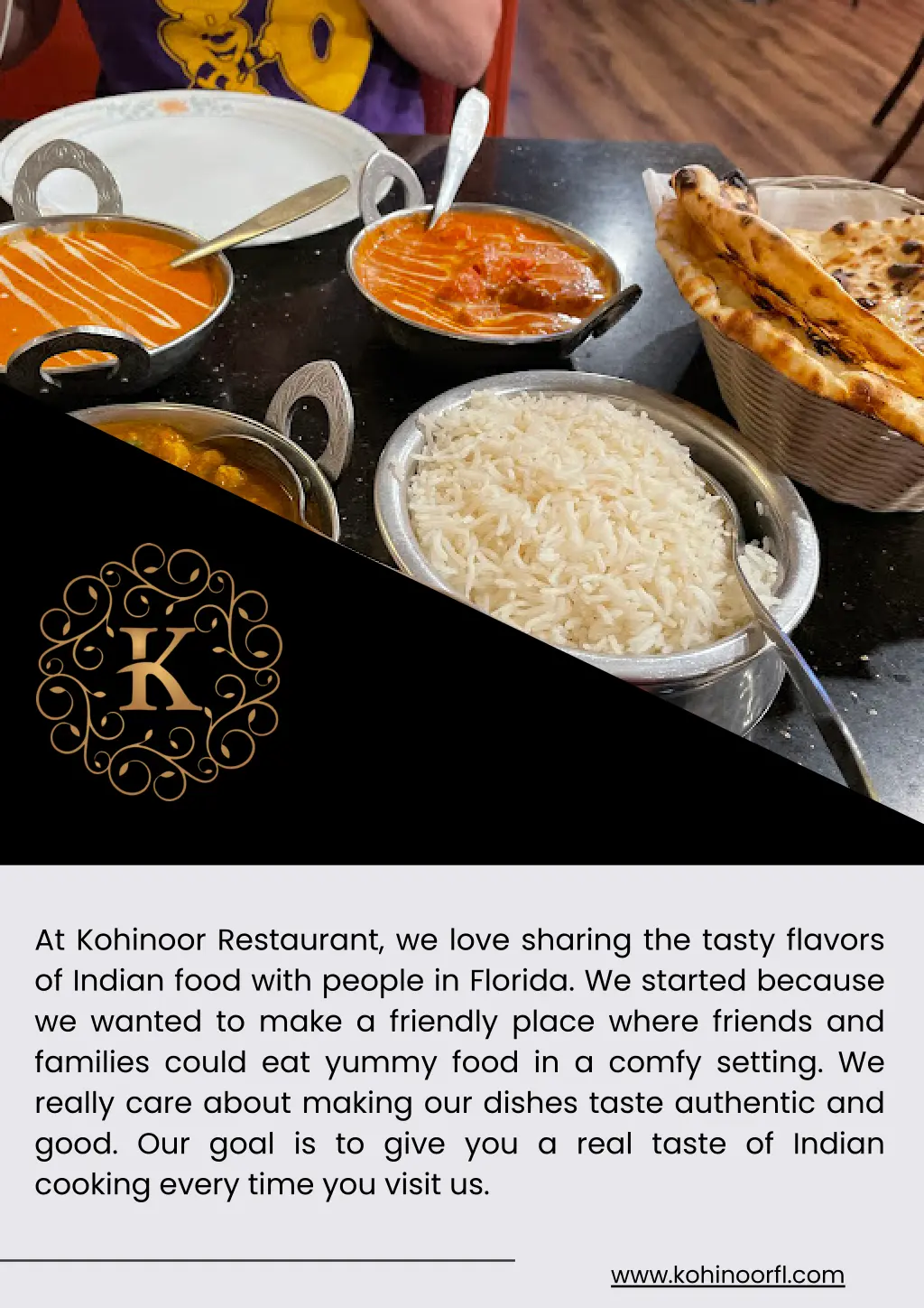 at kohinoor restaurant we love sharing the tasty