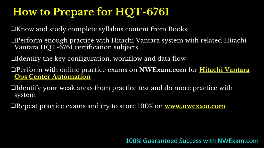 how to prepare for hqt 6761