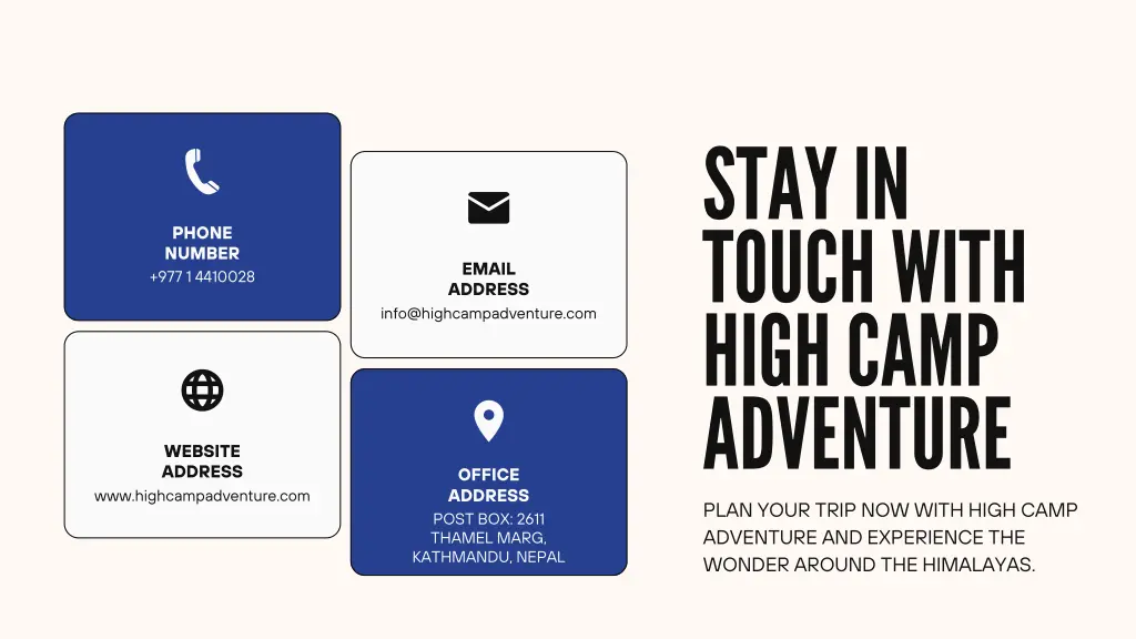 stay in touch with high camp adventure