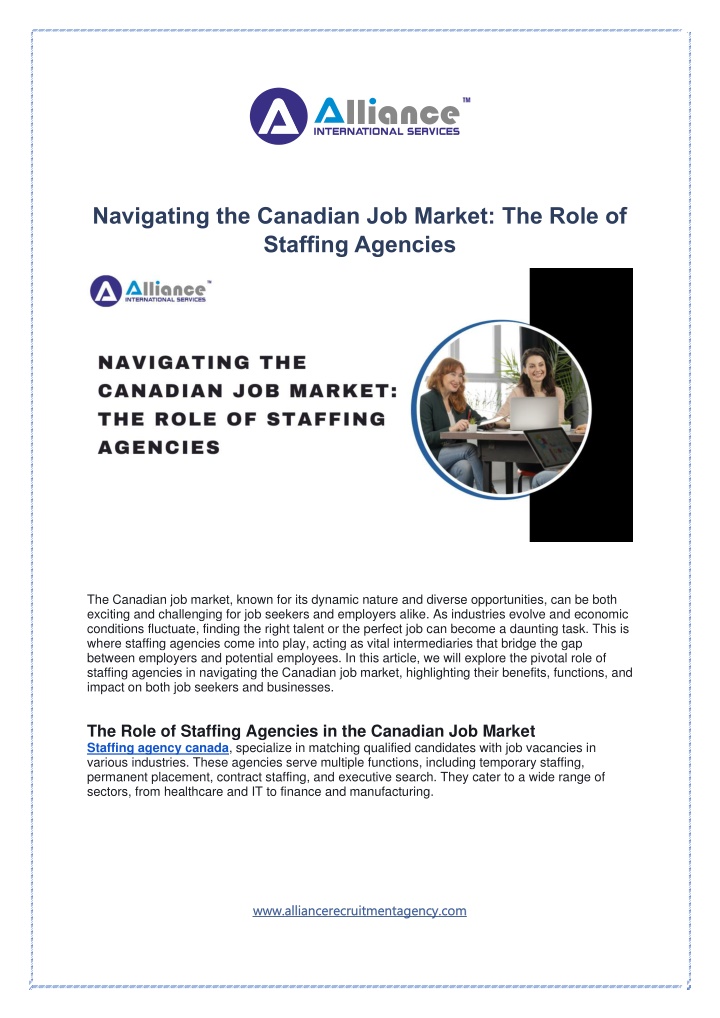 navigating the canadian job market the role