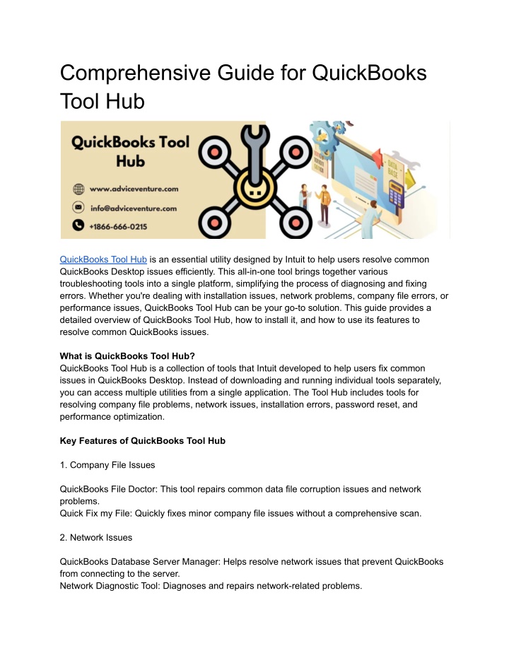 comprehensive guide for quickbooks tool hub