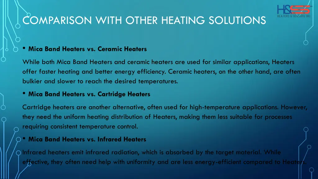 comparison with other heating solutions