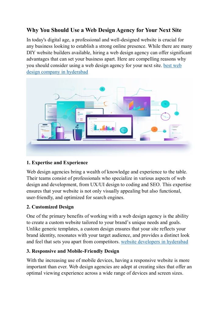 why you should use a web design agency for your