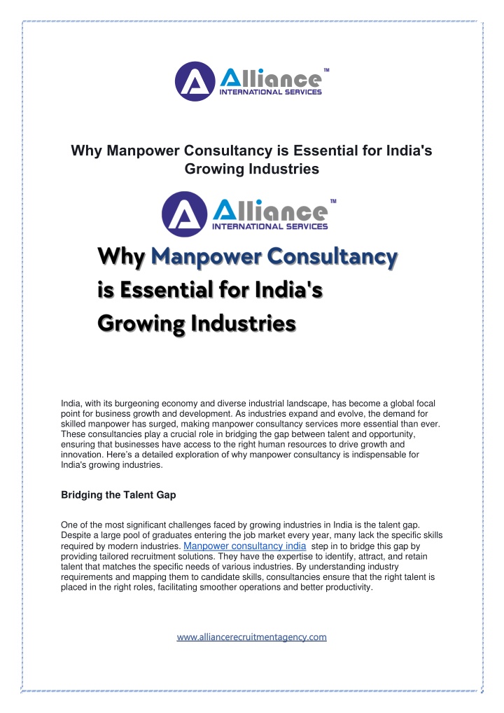why manpower consultancy is essential for india