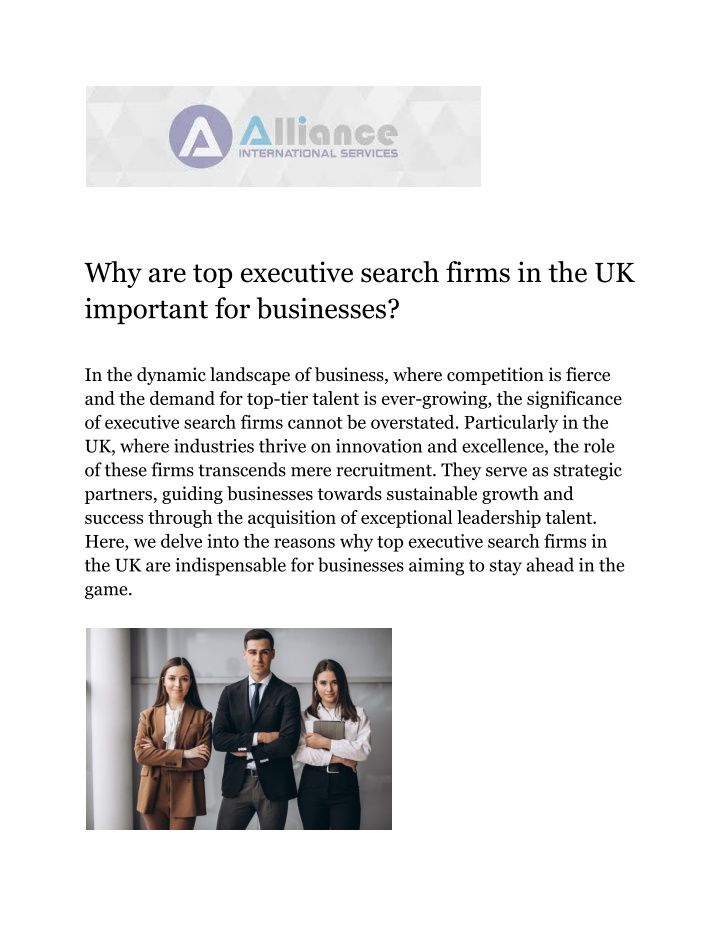 why are top executive search firms