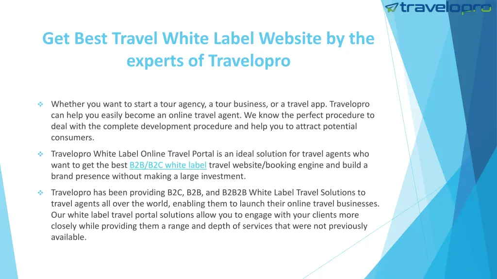 get best travel white label website