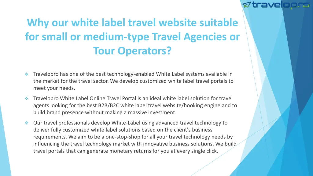 why our white label travel website suitable