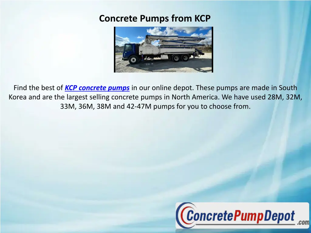 concrete pumps from kcp