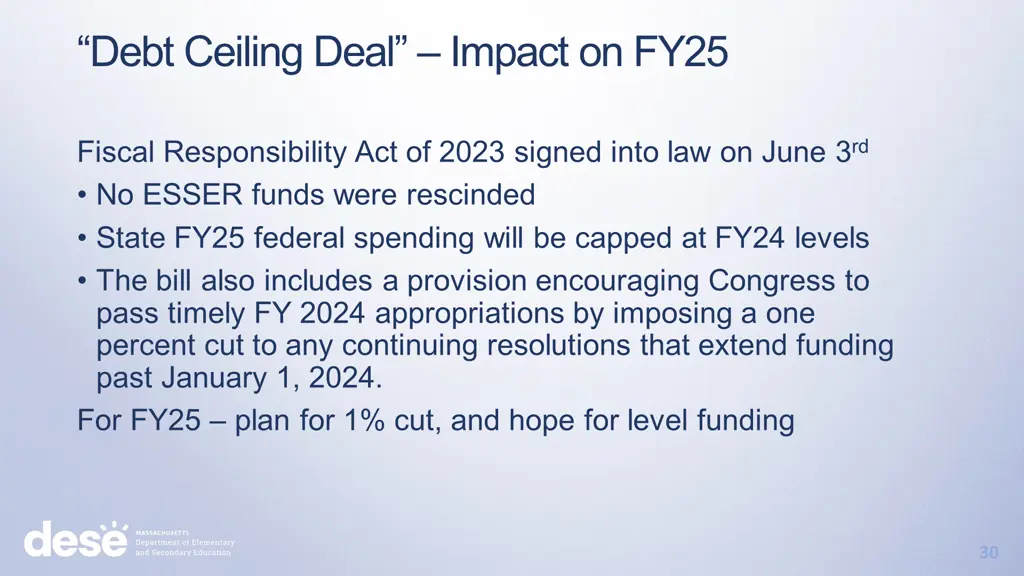 debt ceiling deal impact on fy25