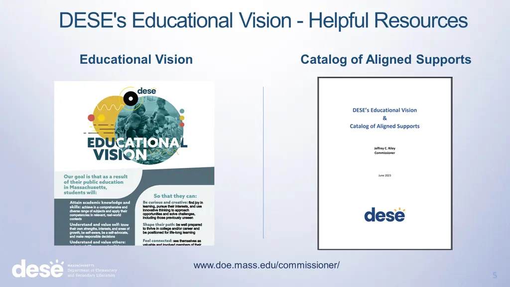 dese s educational vision helpful resources