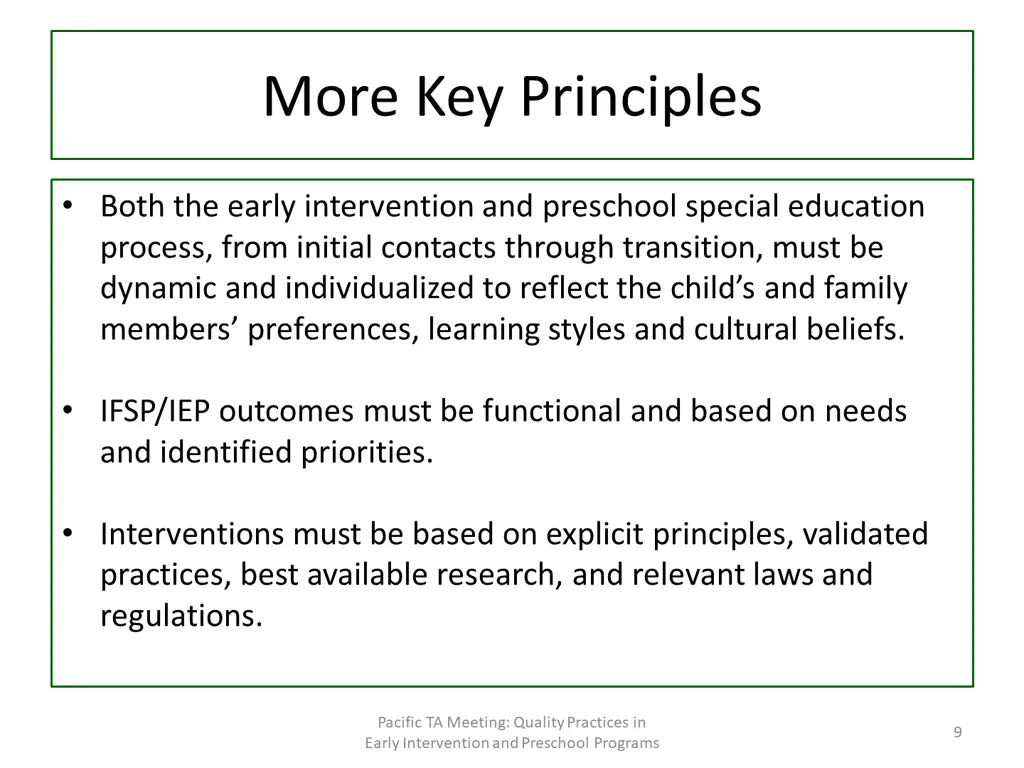 more key principles