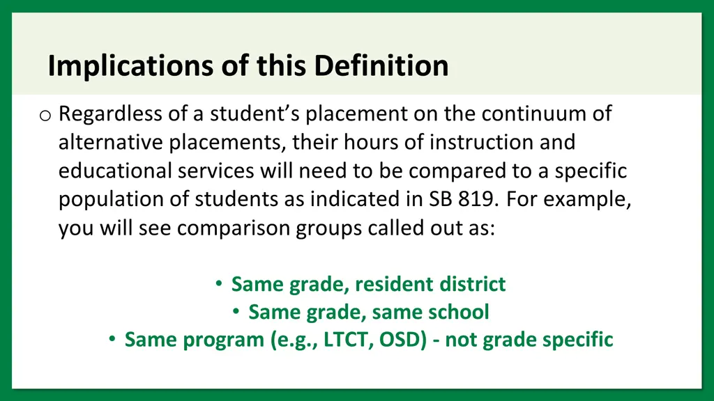 implications of this definition