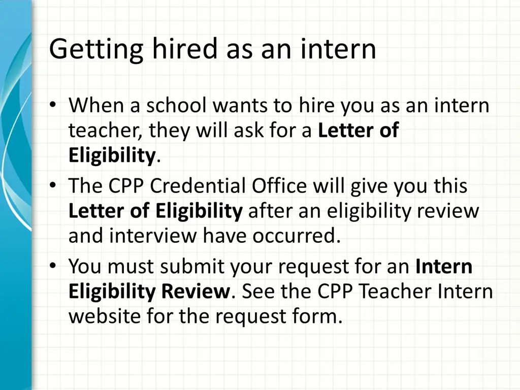 getting hired as an intern