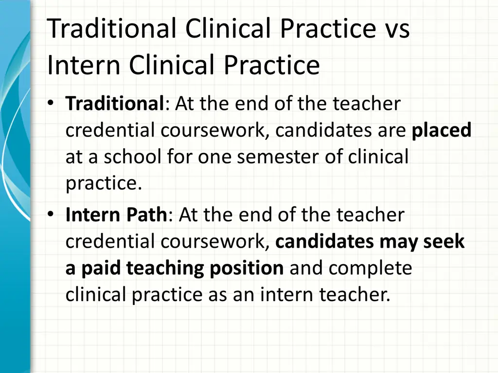 traditional clinical practice vs intern clinical