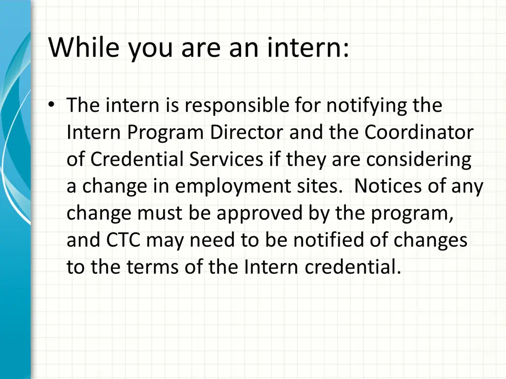 while you are an intern