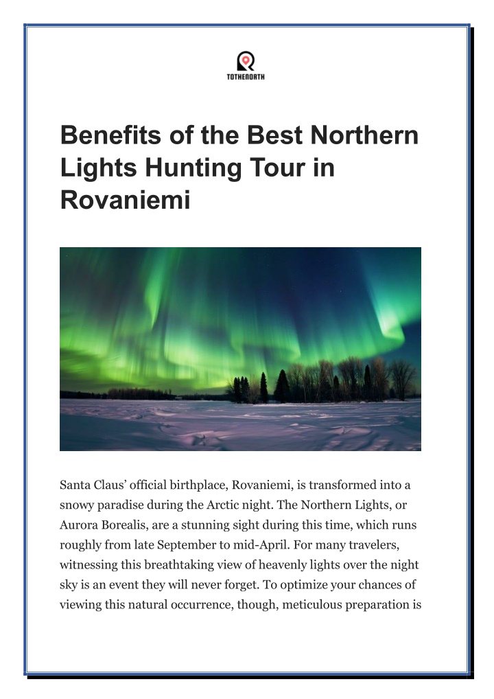 benefits of the best northern lights hunting tour