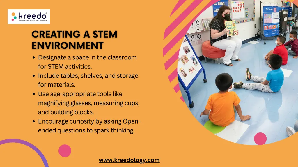 designate a space in the classroom for stem