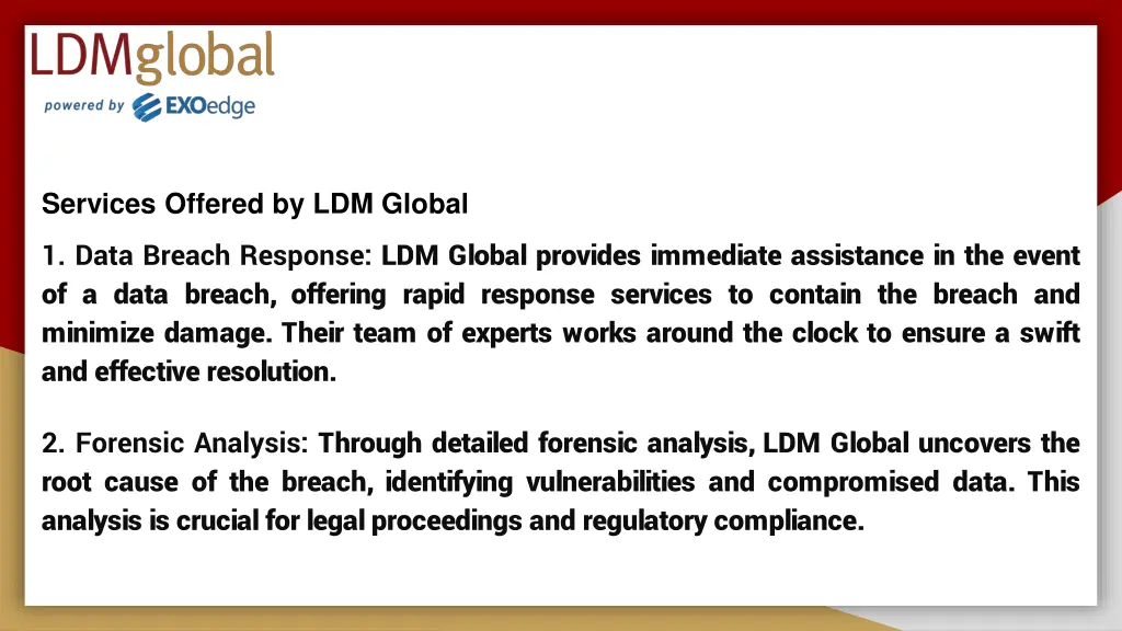 services offered by ldm global