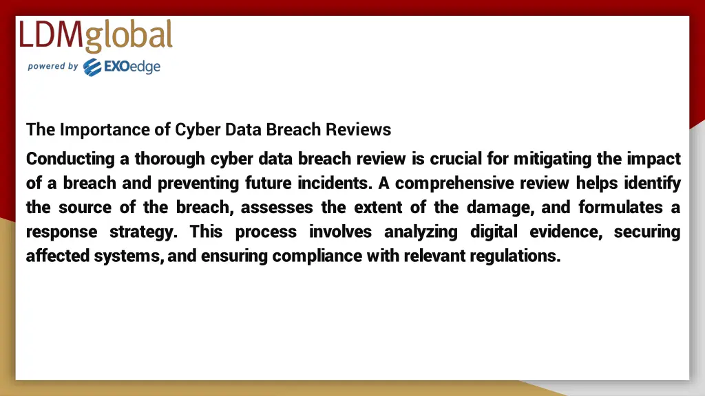 the importance of cyber data breach reviews