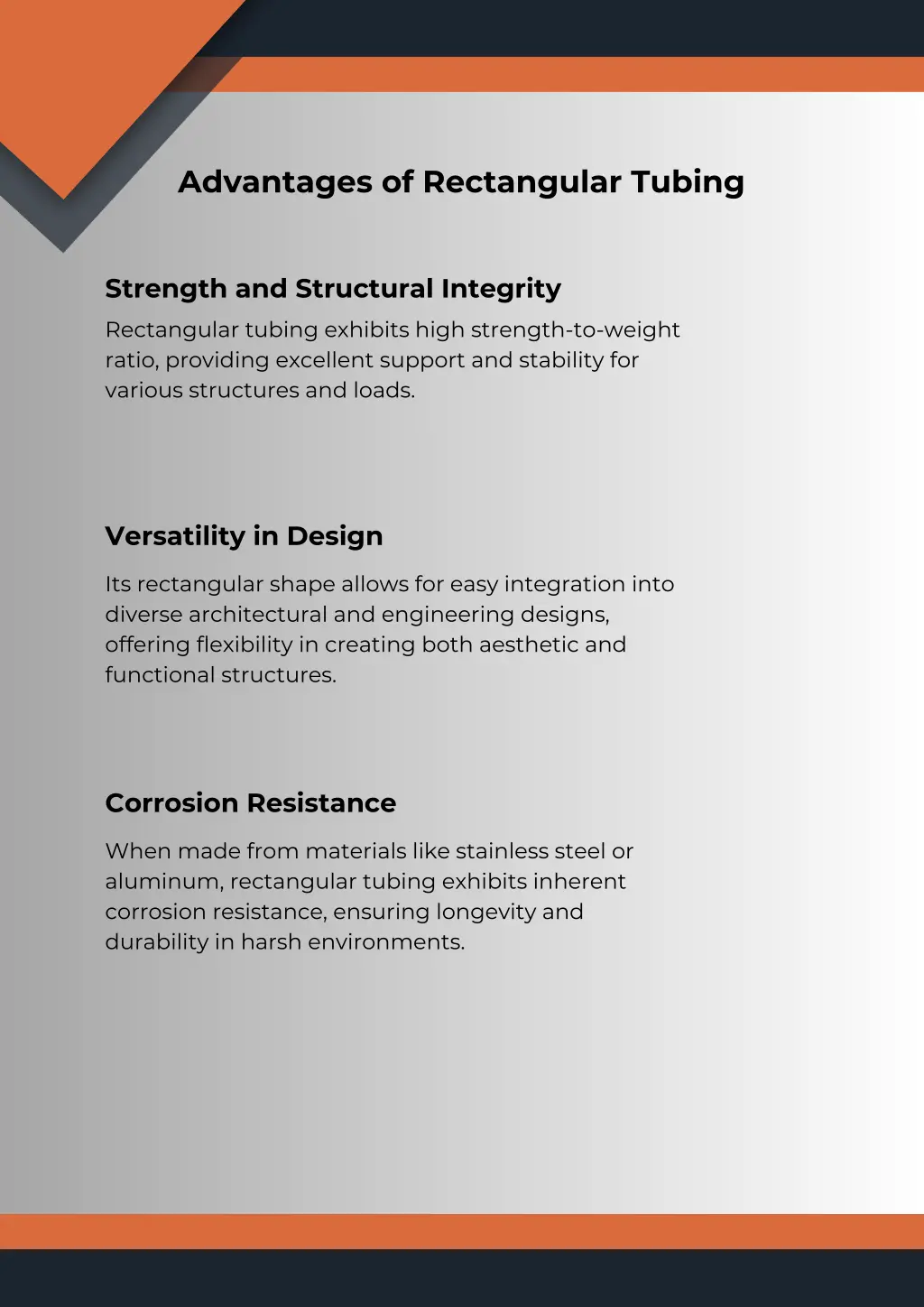 advantages of rectangular tubing