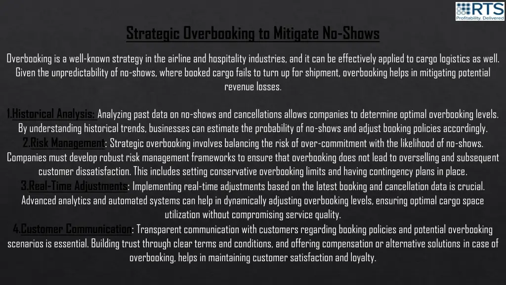 strategic overbooking to mitigate no shows