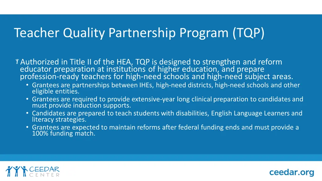 teacher quality partnership program tqp